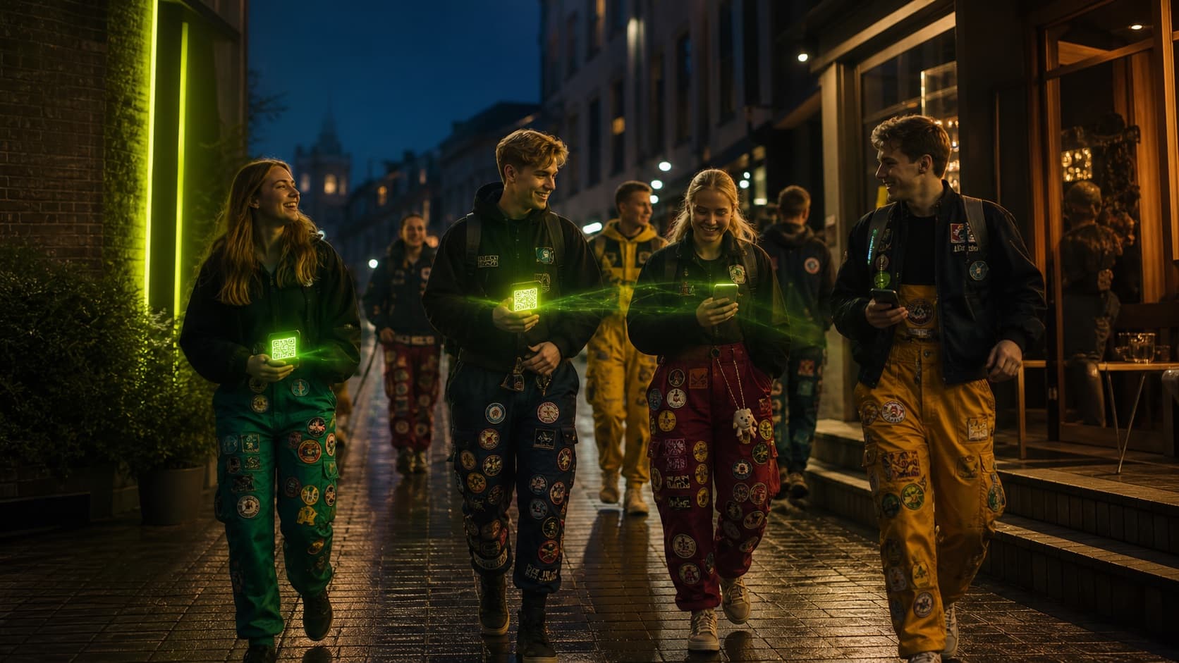 Students using a digital leima pass during a Finnish appro night.